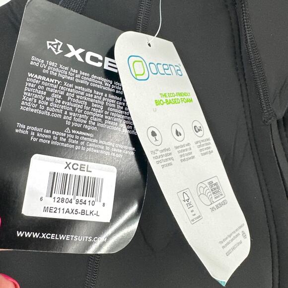XCEL Men's Black 2MM Axis Long Sleeve Spring Wetsuit Size L - Picture 6 of 8